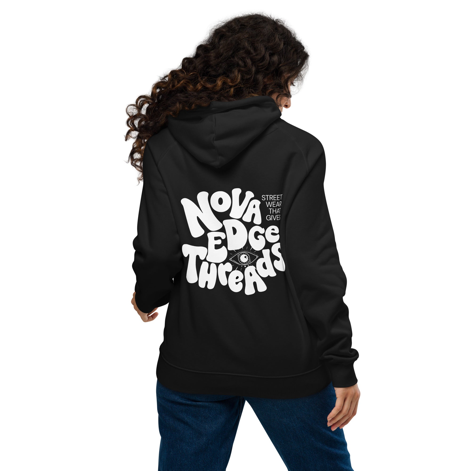 Nova Edge Threads Streetwear that Gives Hoodie with Groovy Lettering on Back