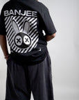 Banjee T-shirt Mad Rabbit Style Hip Hop Street Swagger on back of Black Oversize Deep Drop Shoulder Tee Oversize Deep Drop Shoulder Tee - 190 GSM