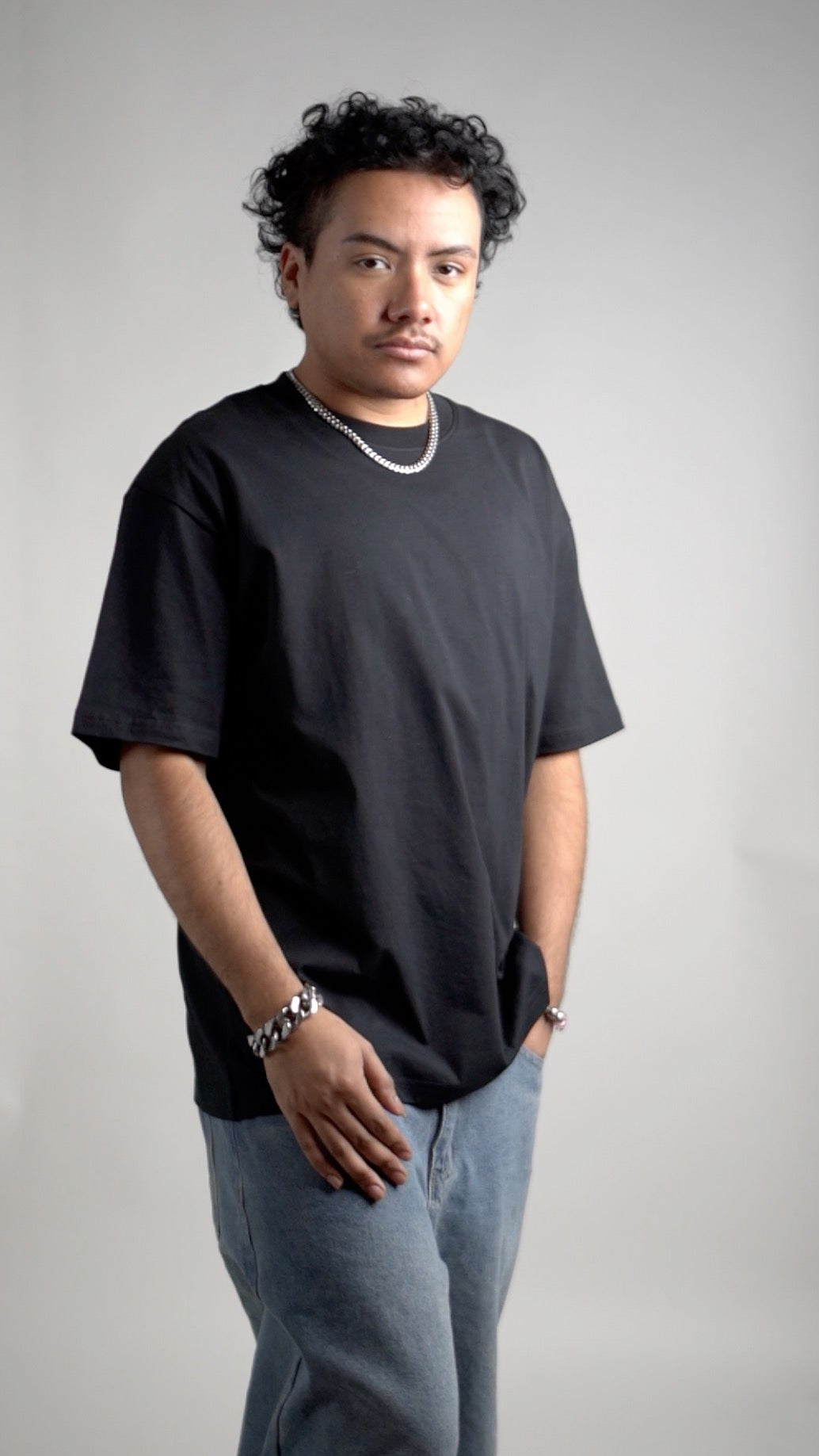 Gaymer Streetwear T-Shirt Gay Pride on back of Black Oversize Deep Drop Shoulder Tee