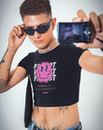 F*ggot Pink Smiley Graphic Tee Gay Pride Black Crop Top Baby Tee Seamless T-Shirt