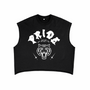 Brooklyn Pride 2025 Nova Edge Threads on front of Black French Terry Boxy Tank Top