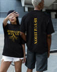 Rebellion is in my Roots Pride T-Shirt Protest Streetwear Black Oversize Deep Drop Shoulder Tee Oversize Deep Drop Shoulder Tee - 190 GSM