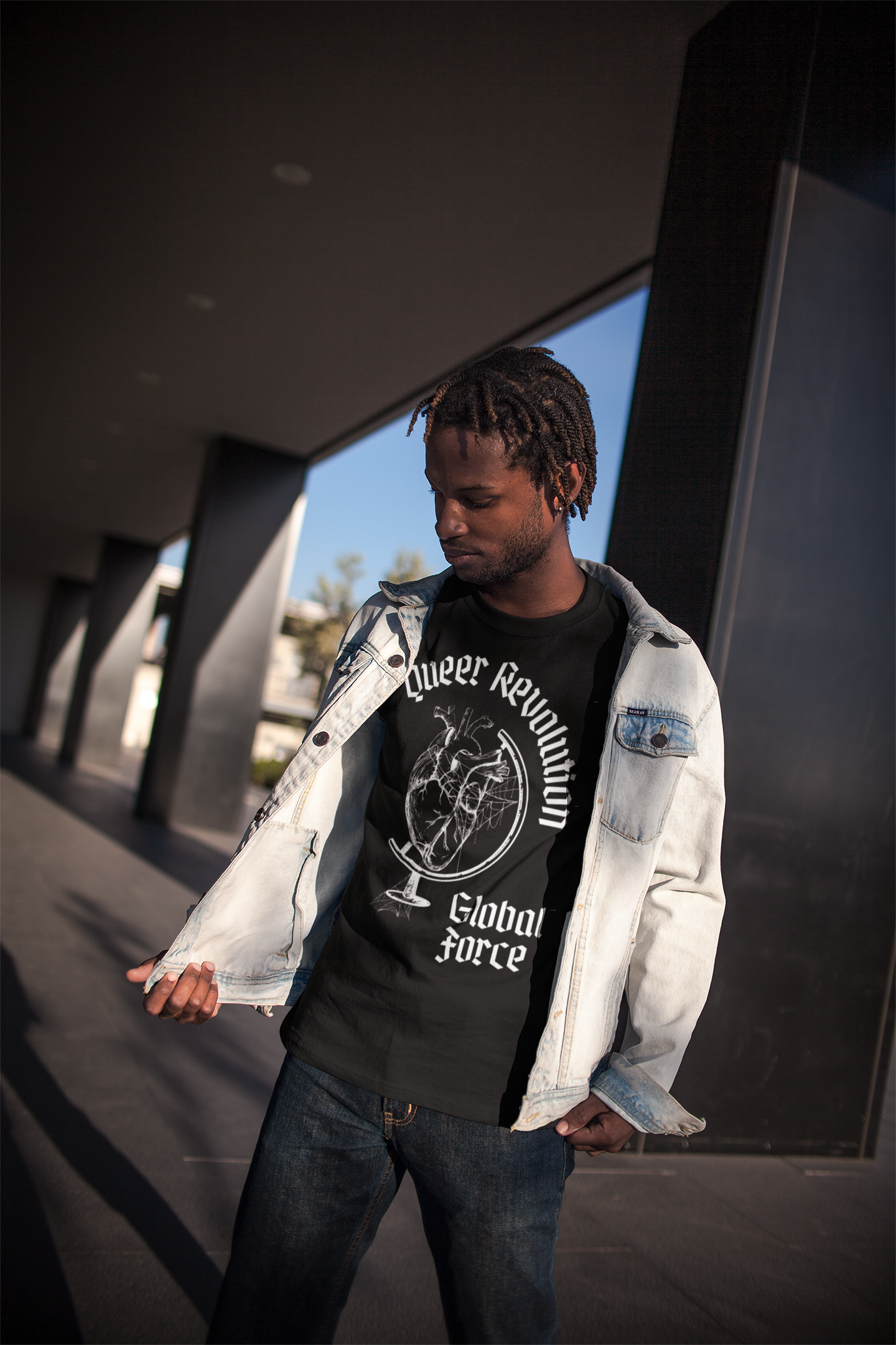 Queer Revolution Global Force Graphic Tee Spooky Season Oversize Tee Oversize Deep Drop Shoulder Tee - 190 GSM