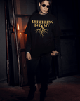 Rebellion is in my Roots Pride T-Shirt Protest Streetwear Black Oversize Deep Drop Shoulder Tee Oversize Deep Drop Shoulder Tee - 190 GSM