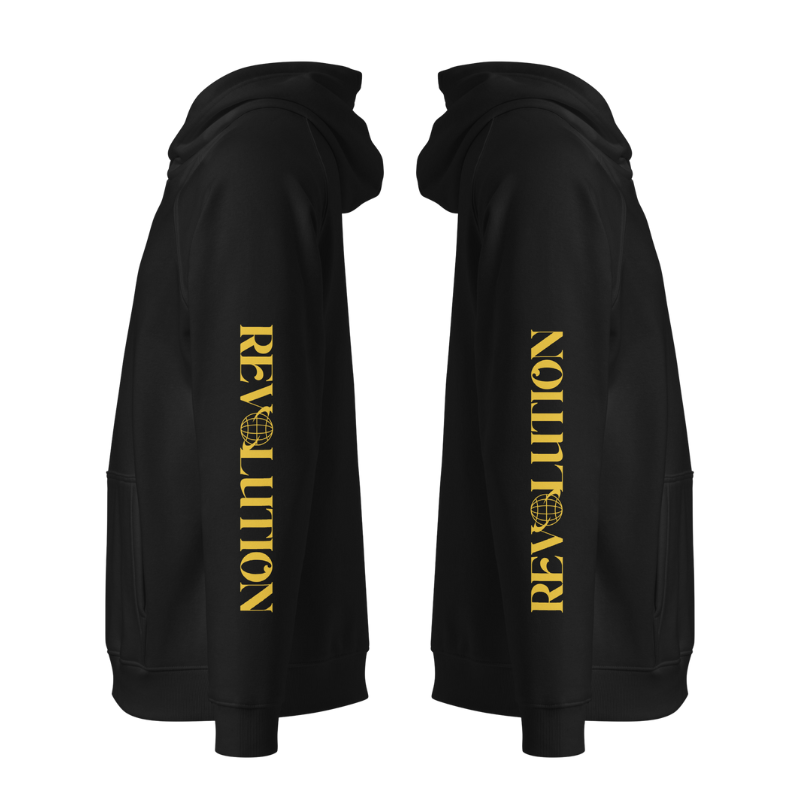 Revolution Black and Yellow Sleeve Designs Eco Raglan Hoodie Eco Raglan Hoodie