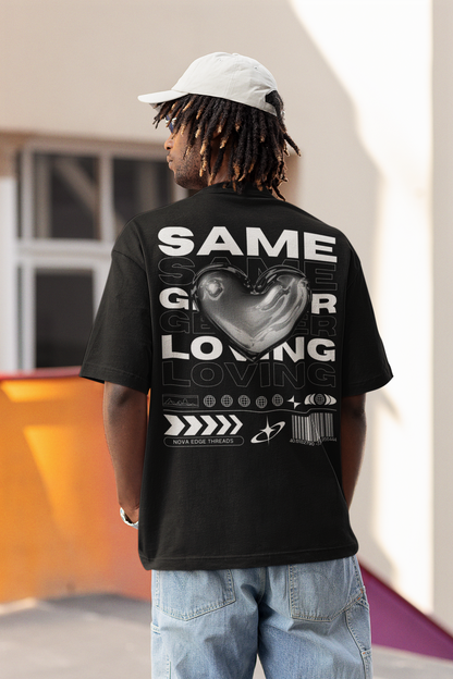 SGL Streetwear Graphic Tee Same-Gender Loving Black Pride T-Shirt Oversize Deep Drop Shoulder Tee - 190 GSM