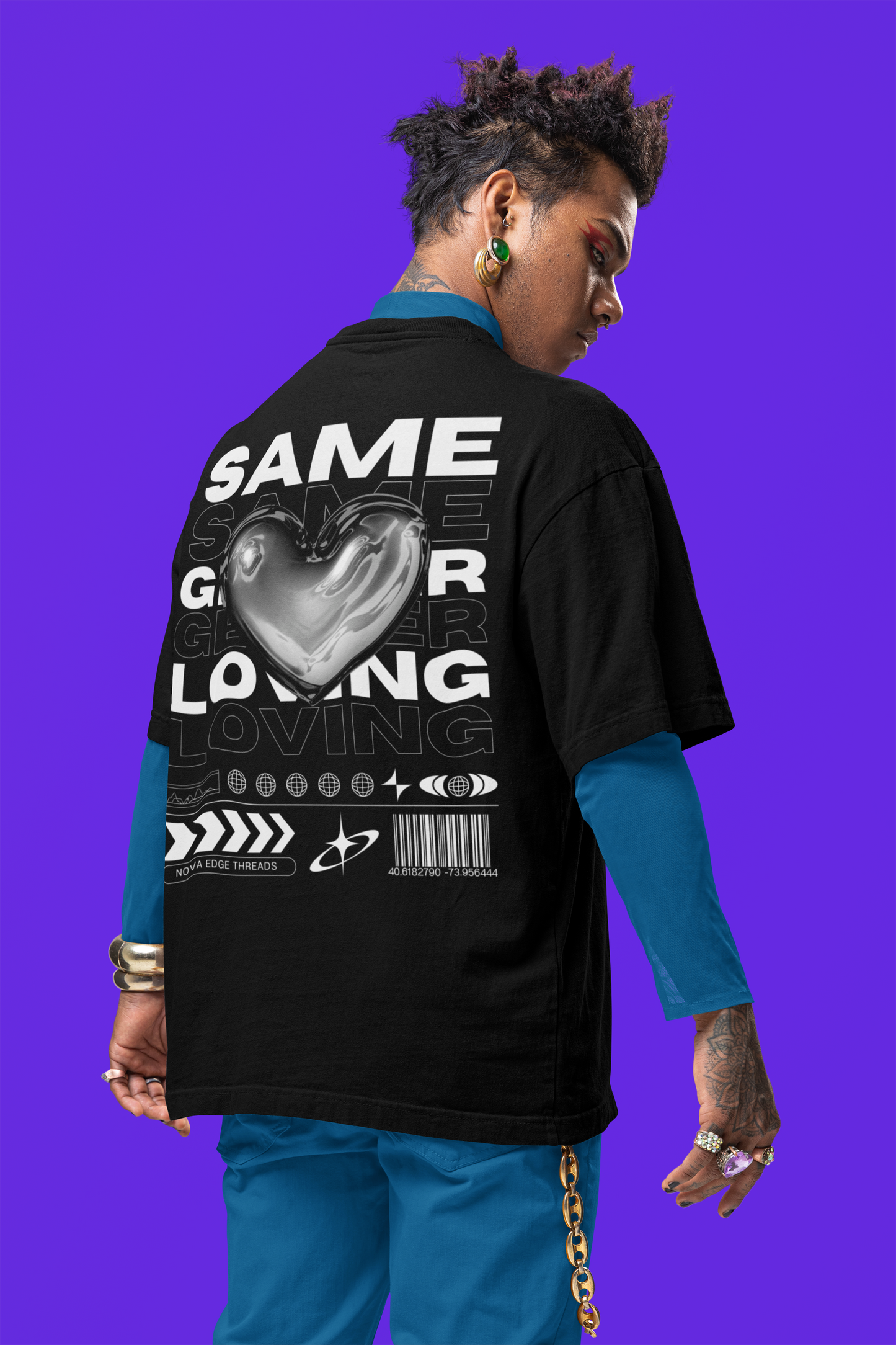 SGL Streetwear Graphic Tee Same-Gender Loving Black Pride T-Shirt Oversize Deep Drop Shoulder Tee - 190 GSM