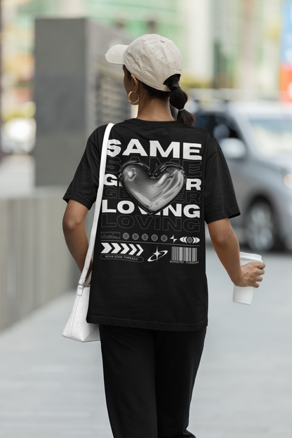 SGL Streetwear Graphic Tee Same-Gender Loving Black Pride T-Shirt Oversize Deep Drop Shoulder Tee - 190 GSM