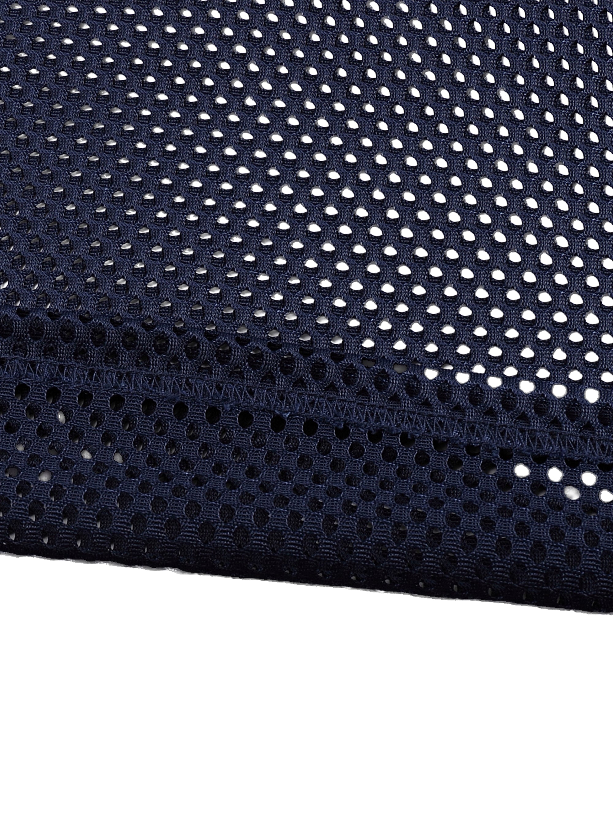 Close up view of hem on Boxy Mesh Shirt