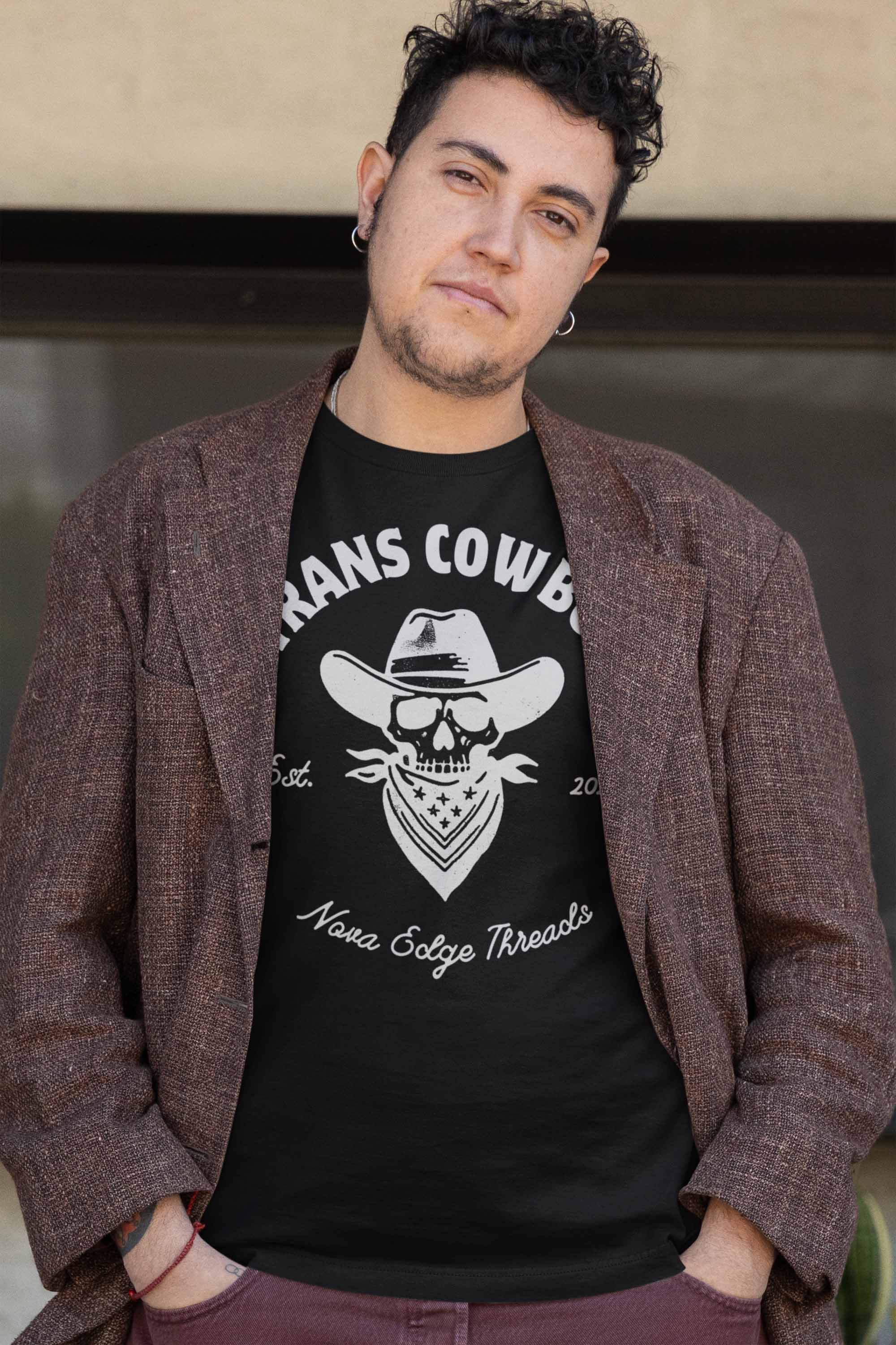 Trans Cowboy Size Inclusive Pride T-Shirt Vintage Washed Oversize Tee Vintage Wash Oversize Tee