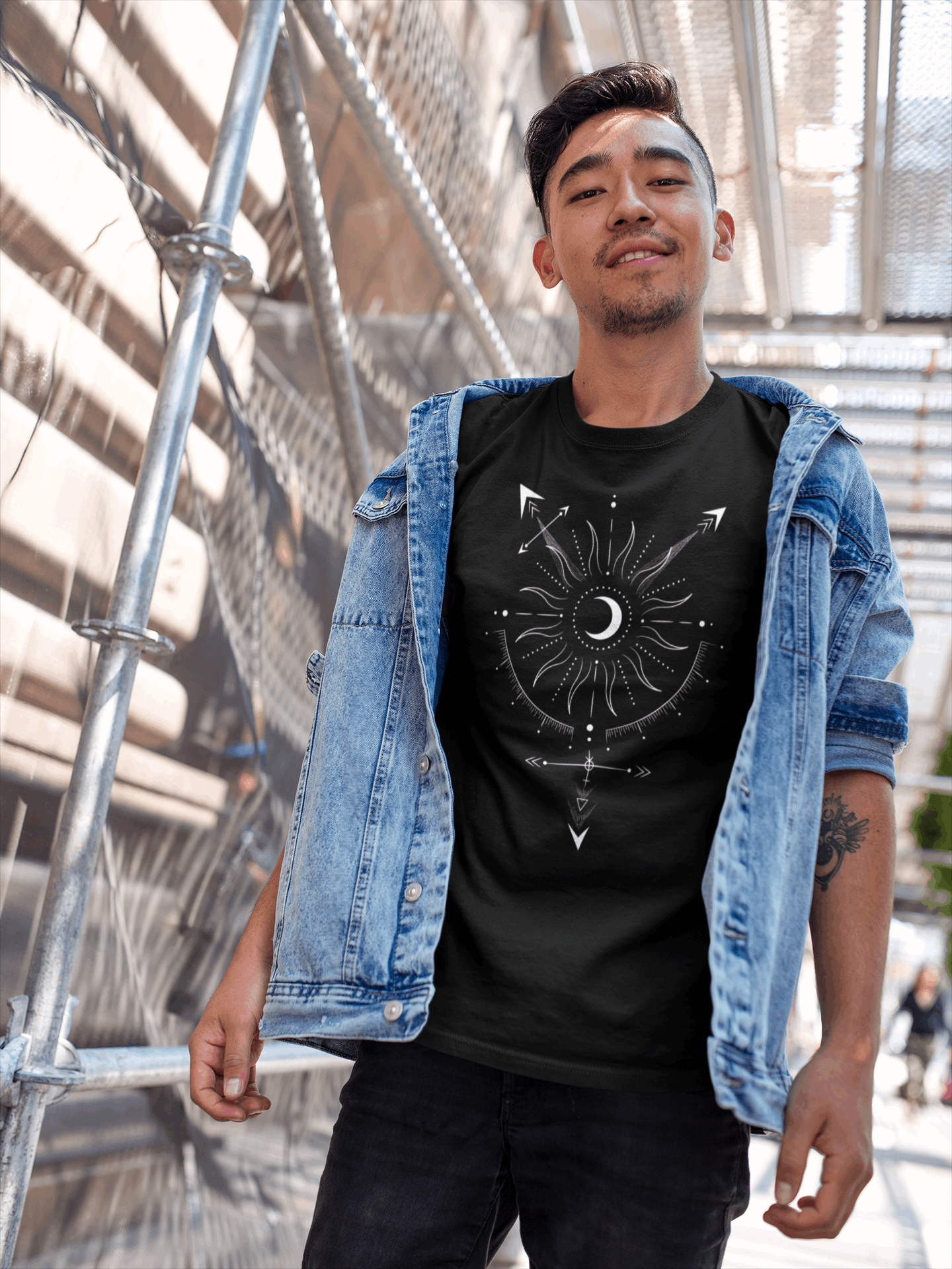 Trans Gender Symbol v1 Celestial Design Trans Pride Graphic Tee Relaxed Fit T-Shirt Relaxed Fit T-Shirt