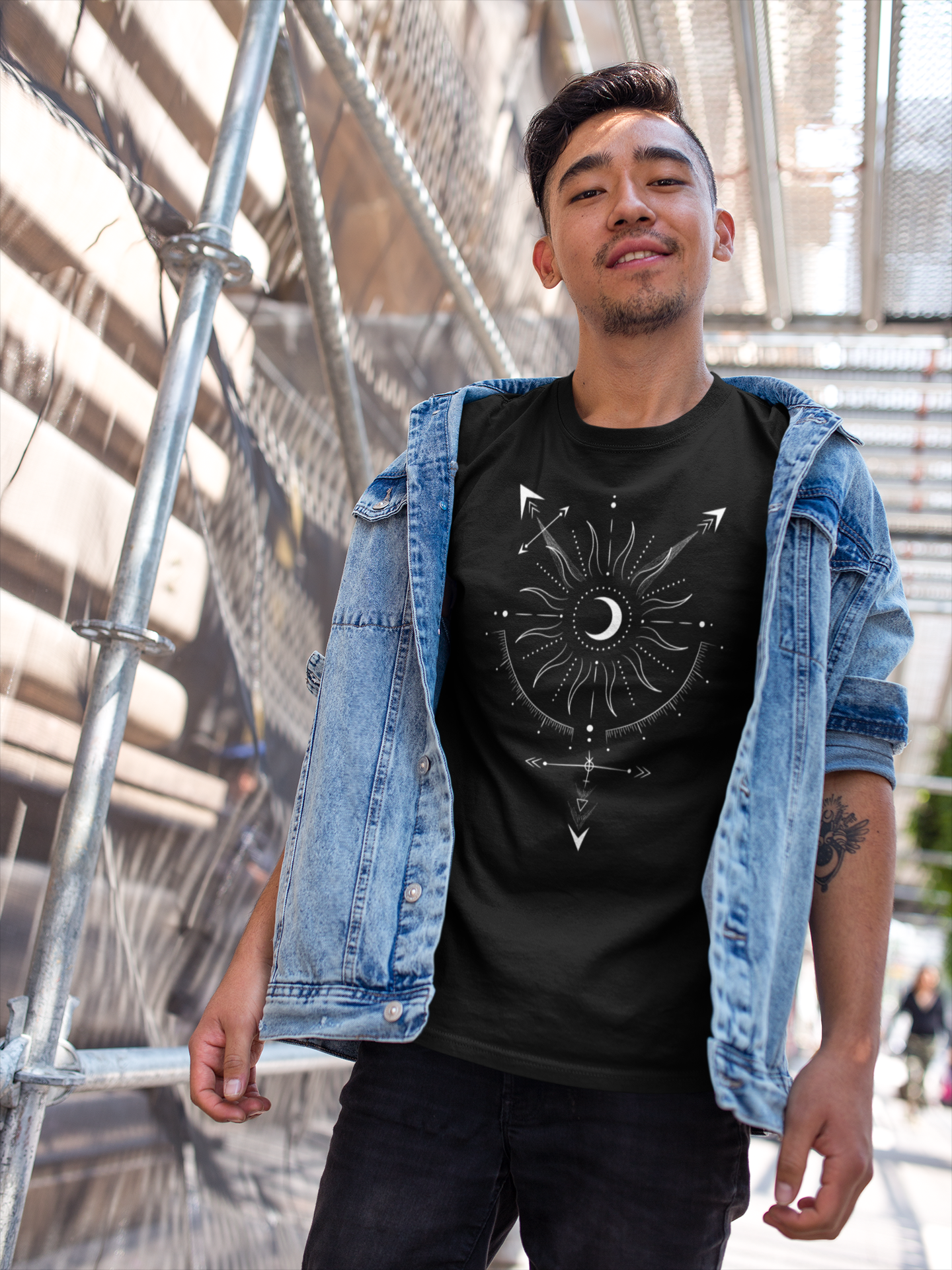 Trans Gender Symbol v1 Celestial Design Trans Pride Graphic Tee Relaxed Fit T-Shirt