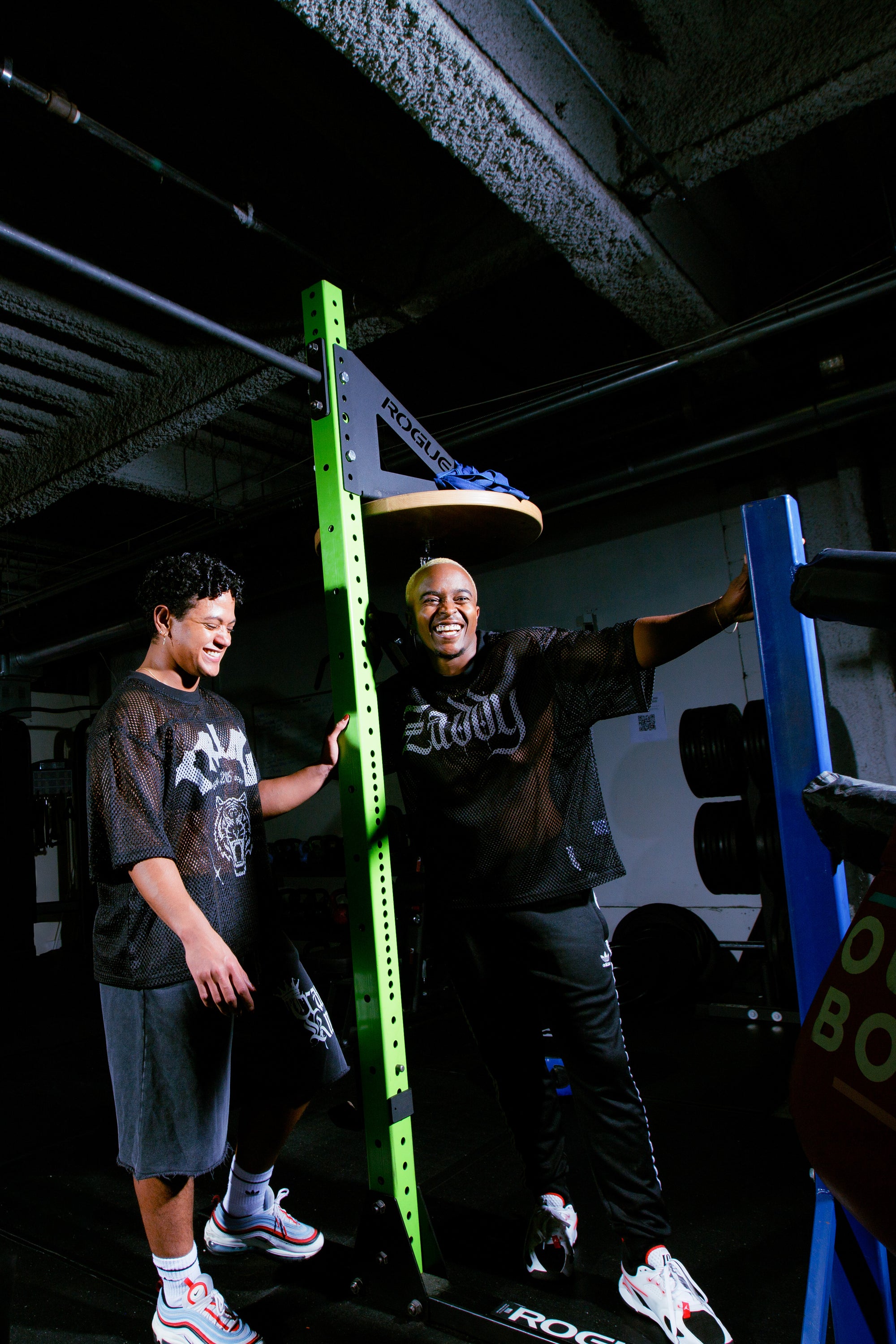 Trans Pride Tattoo Inspired Design on front of Black See-through Boxy Net T-shirt See-through Boxy Net T-Shirt