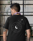 Trans v3 Gender Symbol Graphic Tee on Black Gray Vintage Wash Frayed T-Shirt - 260 GSM