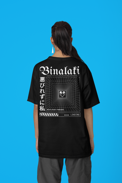 Camiseta negra de hombros caídos y gran tamaño con la identidad masculina interseccional del orgullo queer filipino Binalaki sin complejos - 190 g/m²