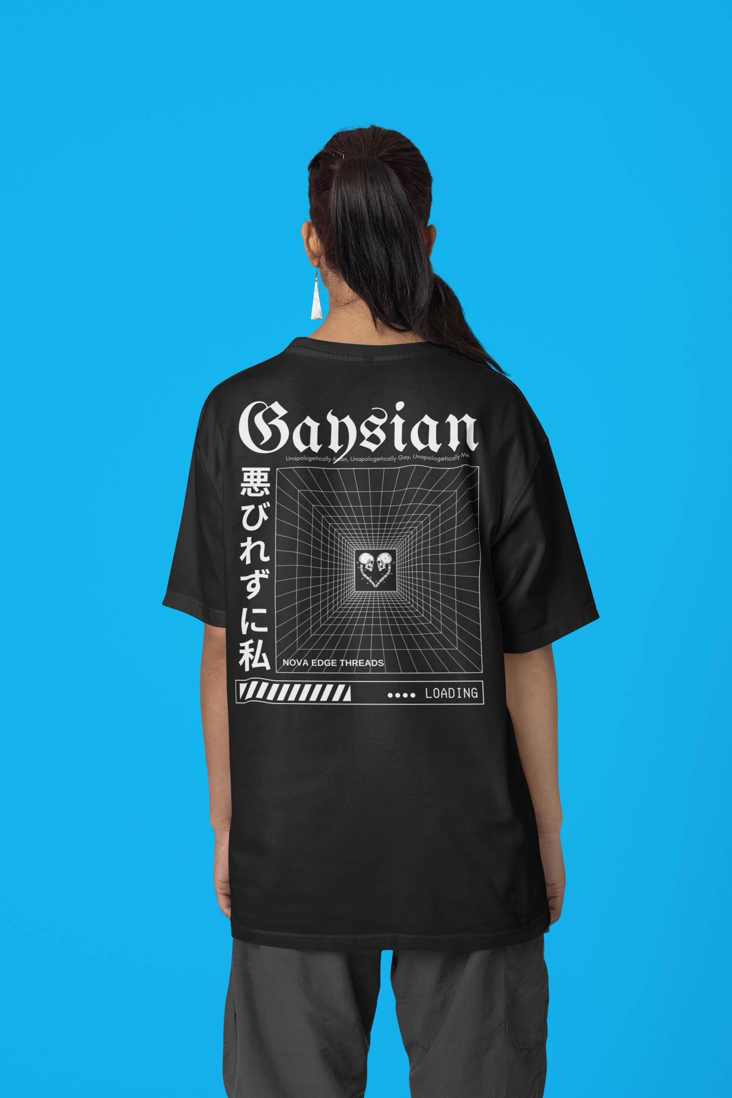 Unapologetically Gaysian Graphic Tee Intersectional Pride Streetwear on Black Gray Vintage Wash Frayed T-Shirt - 260 GSM