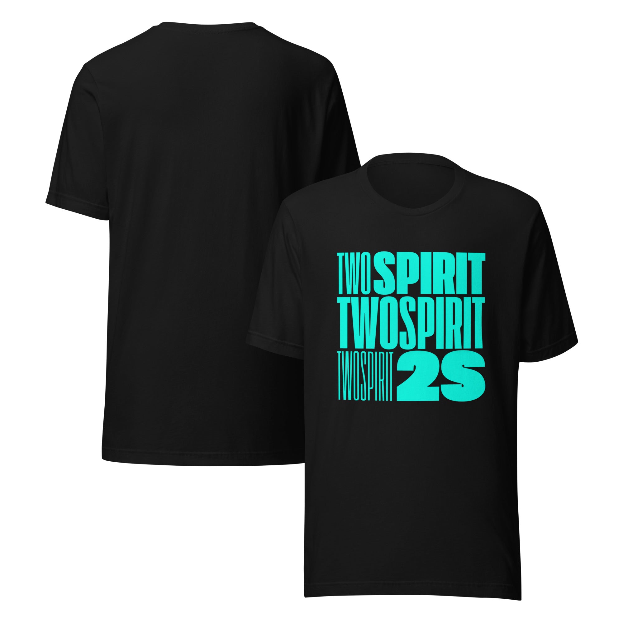 Two Spirit Pride Shirt Black with Turquoise Art Relaxed Fit T-shirt Relaxed Fit T-Shirt