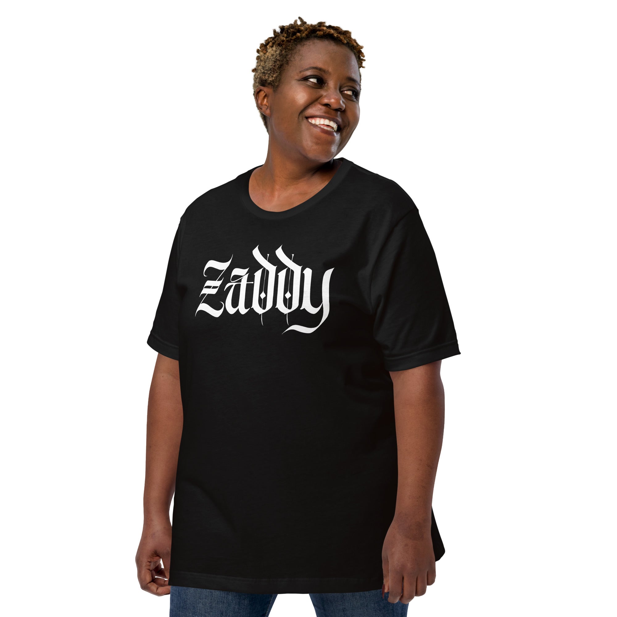 Zaddy Pride Tee Gothic Font NYC Daddy Black Relaxed Fit T-shirt Relaxed Fit T-Shirt
