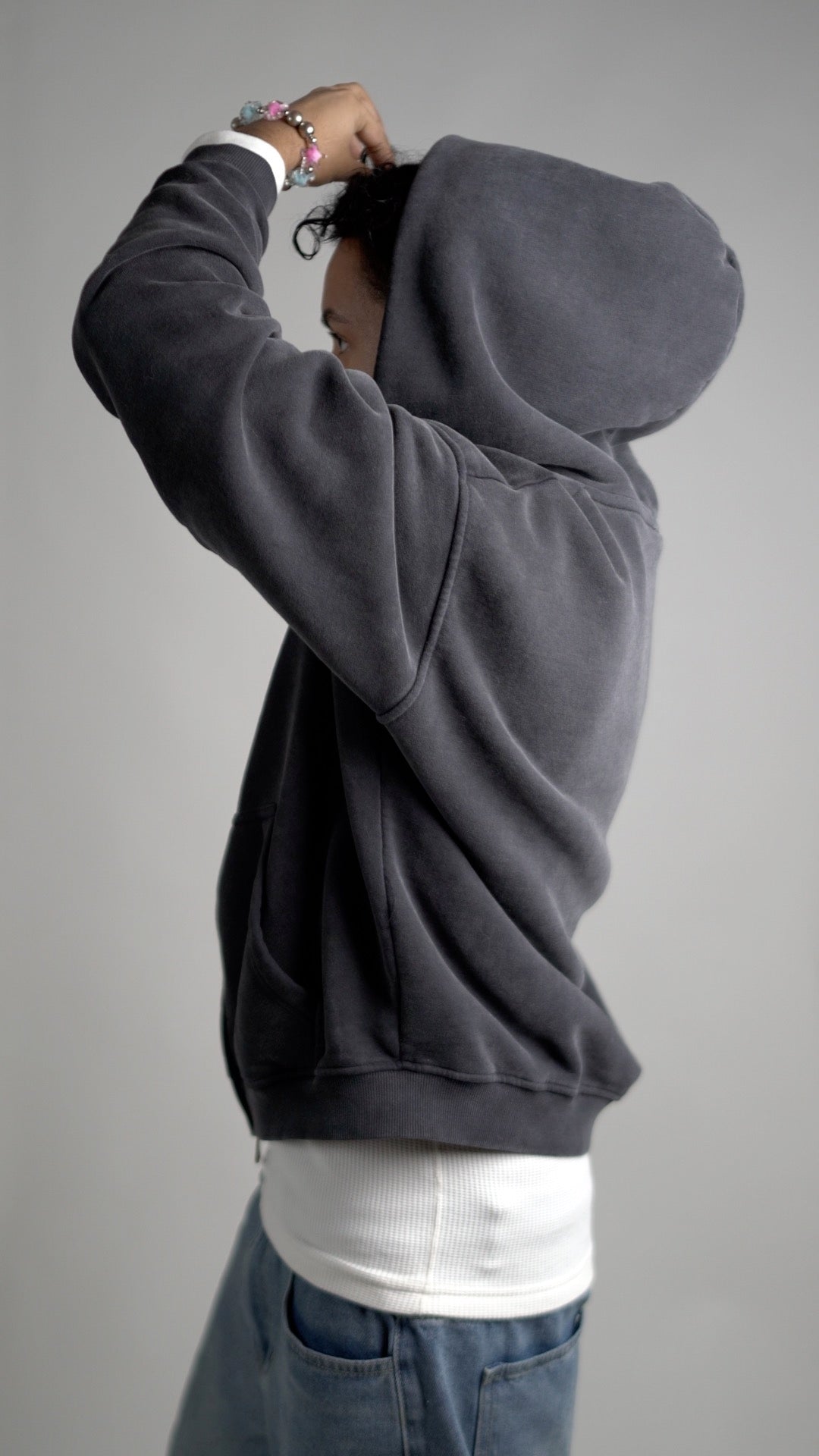 Trans King Graffiti Style Spray Paint with Crown Zip-Through Boxy Fleece Hoodie Zip-Through Boxy Hoodie