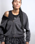 Enby Memento Mori Non Binary Pride Zip-Through Boxy Fleece Hoodie Zip-Through Boxy Hoodie