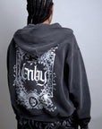 Enby Memento Mori Non Binary Pride Zip-Through Boxy Fleece Hoodie Zip-Through Boxy Hoodie