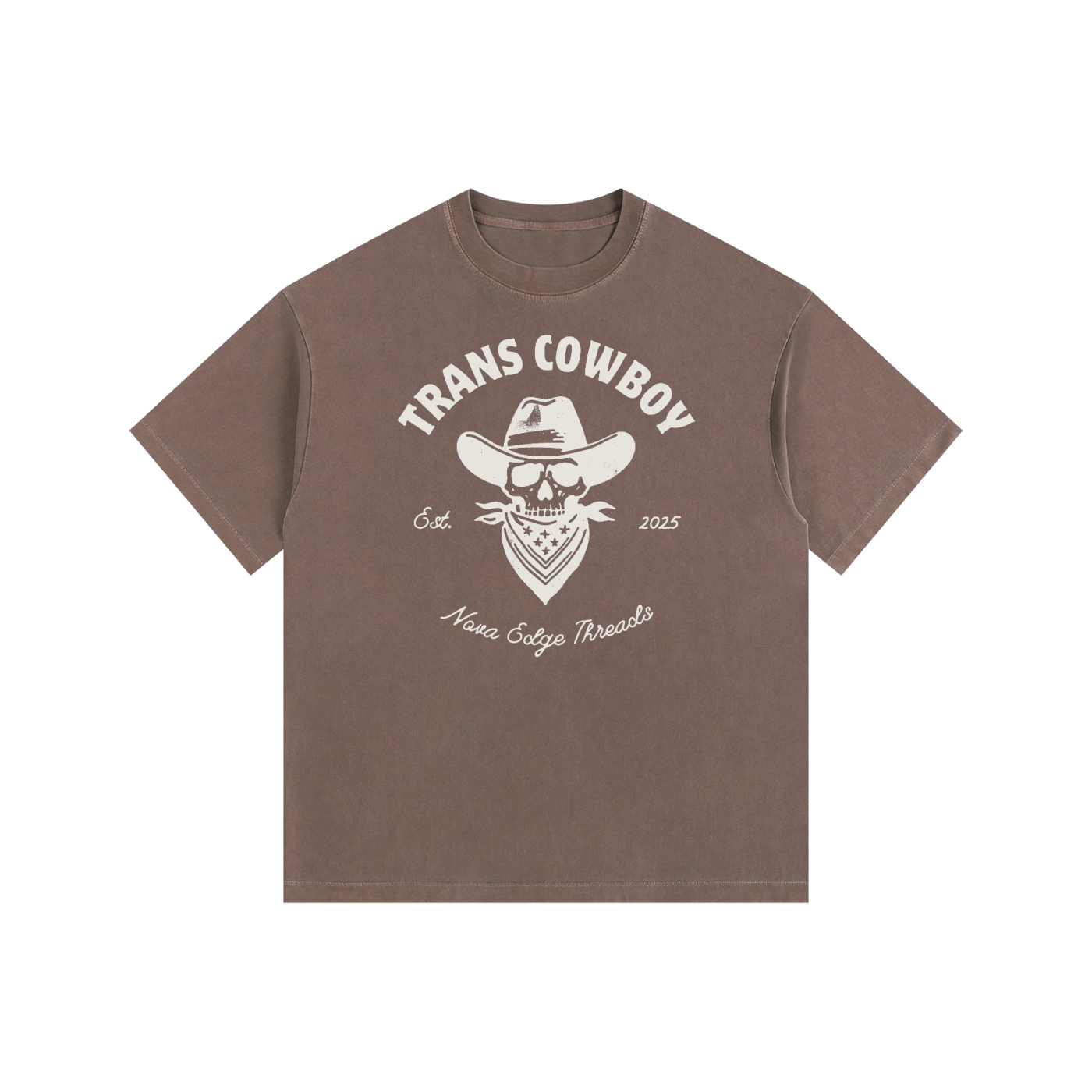 Trans Cowboy Size Inclusive Pride T-Shirt Vintage Washed Oversize Tee Vintage Wash Oversize Tee