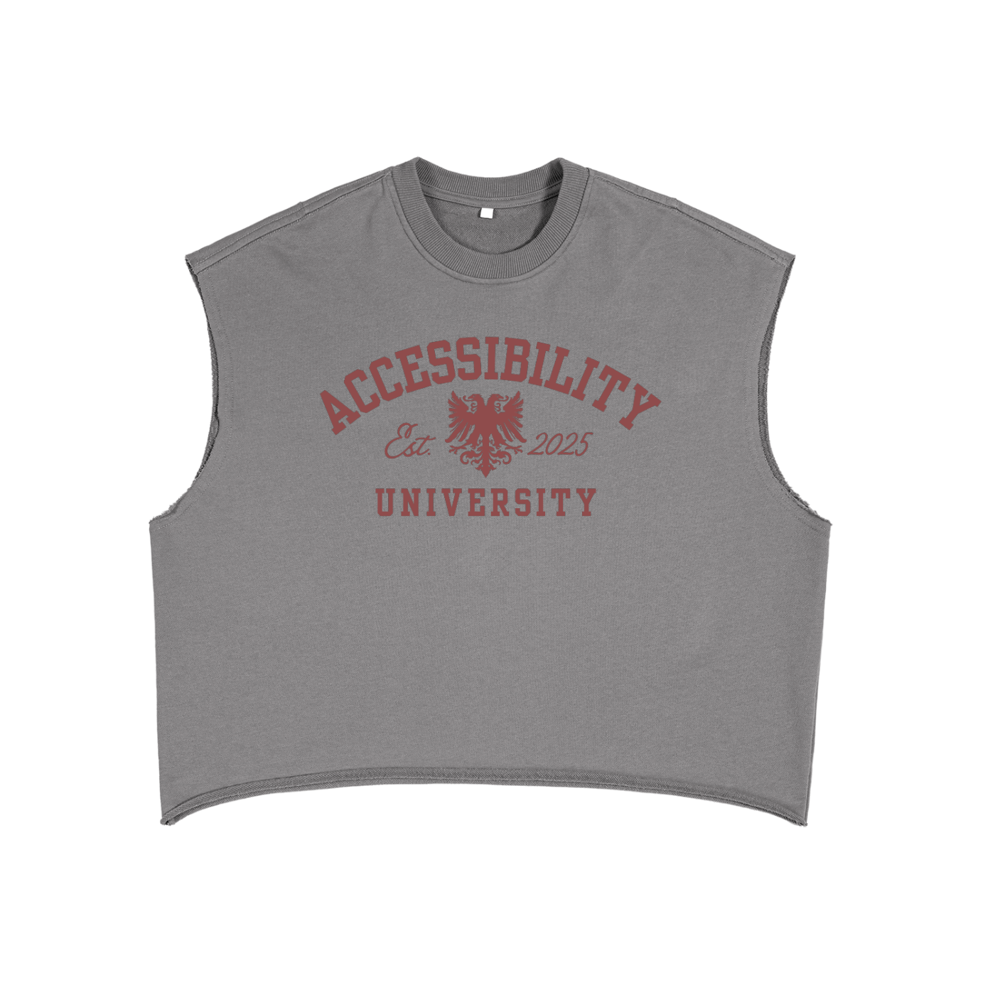 Accessibility University Disability Pride Black or Grey French Terry Boxy Tank Top French Terry Boxy Tank Top