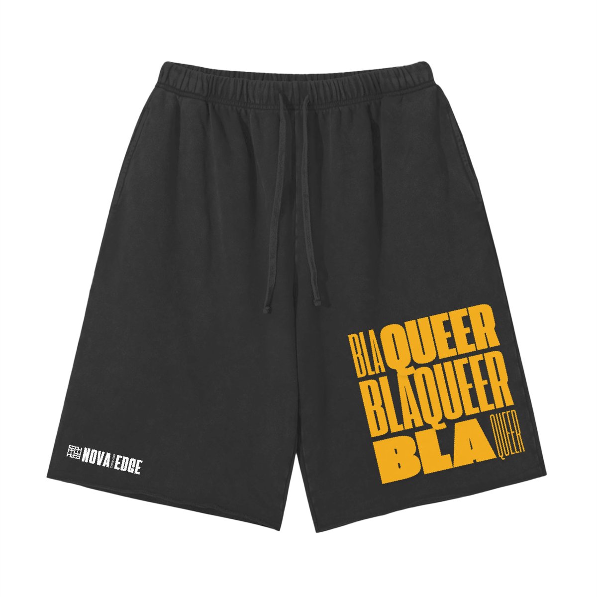BlaQueer Pride Black Pride Snow Washed Raw Hem Shorts