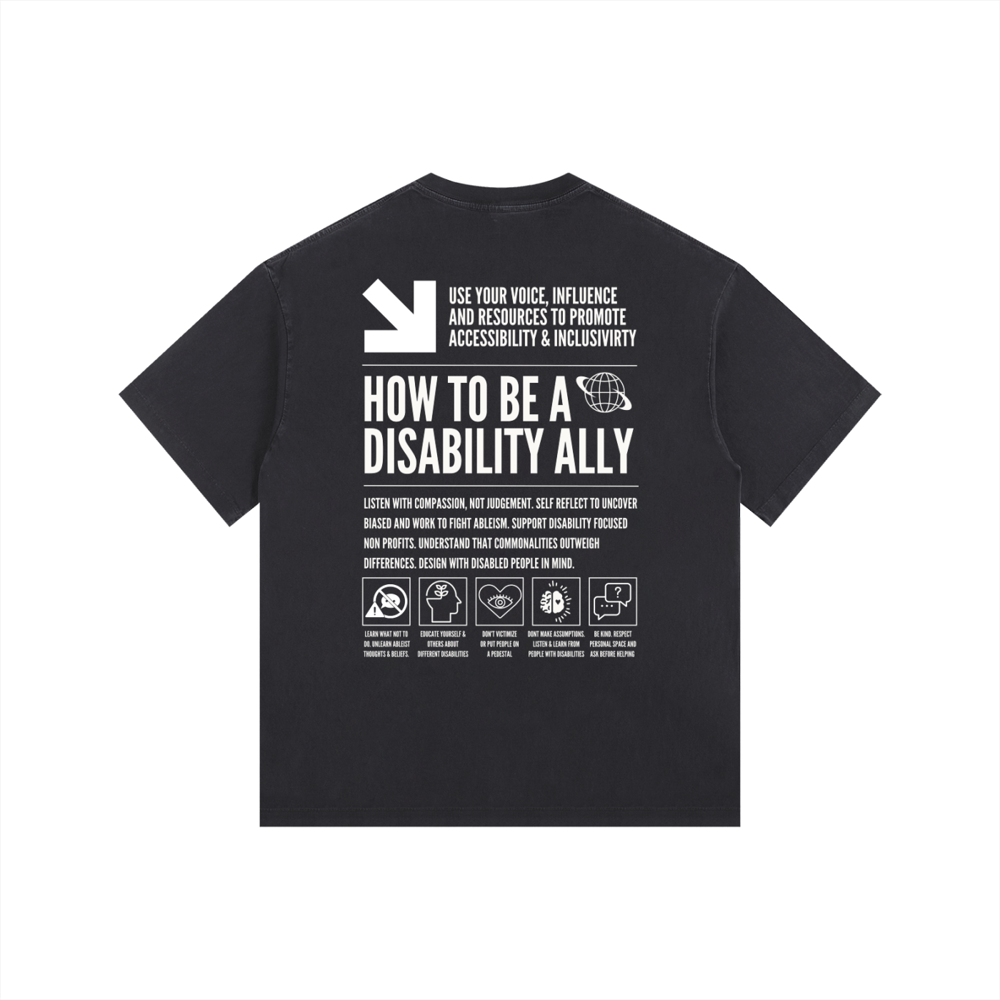 How to be a Disability Ally Size Inclusive Vintage Washed Oversized Tee Vintage Wash Oversize Tee