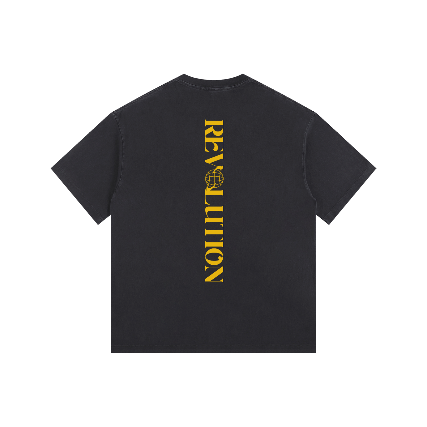 Revolution Spine Design on back of Size Inclusive Black Vintage Washed Oversized Tee Vintage Wash Oversize Tee