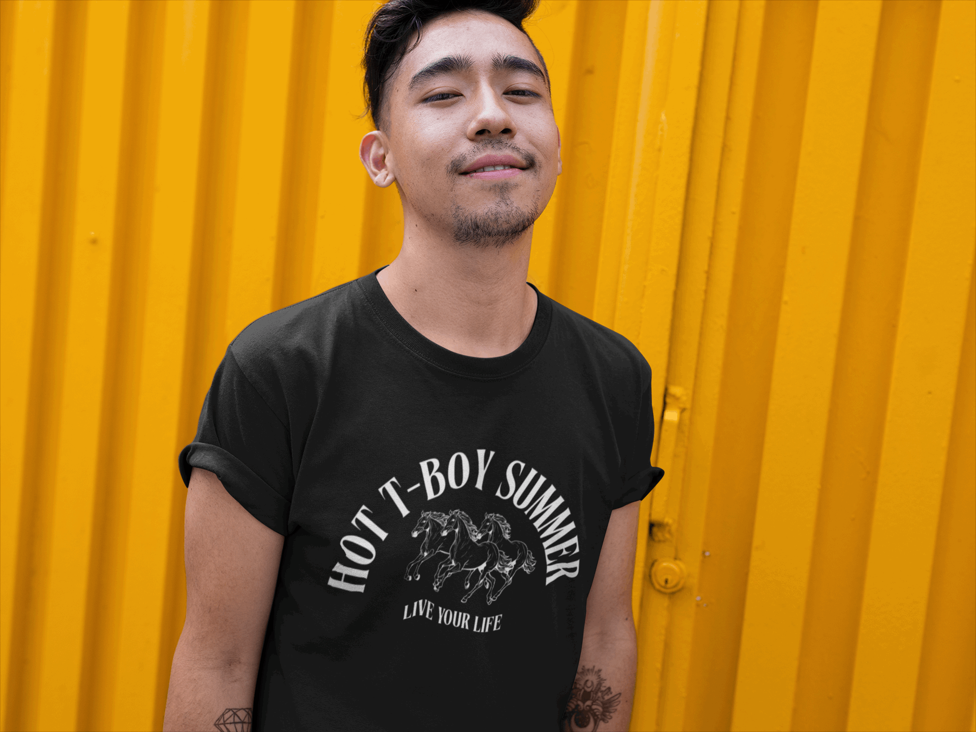 Hot T Boy Summer Live your Life Trans Pride Black Relaxed Fit T-shirt Relaxed Fit T-Shirt