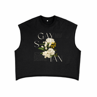 Gaysian Pride Tank Vintage Flowers on Black French Terry Boxy Tank Top French Terry Boxy Tank Top