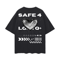 Safe for LGBTQ+ People Pride T-Shirt on Black Oversize Deep Drop Shoulder Tee Oversize Deep Drop Shoulder Tee - 190 GSM