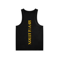 Black & Yellow Global Revolution Tattoo Inspired Design Black Essential Performance Tank Top High Performance Tank Top