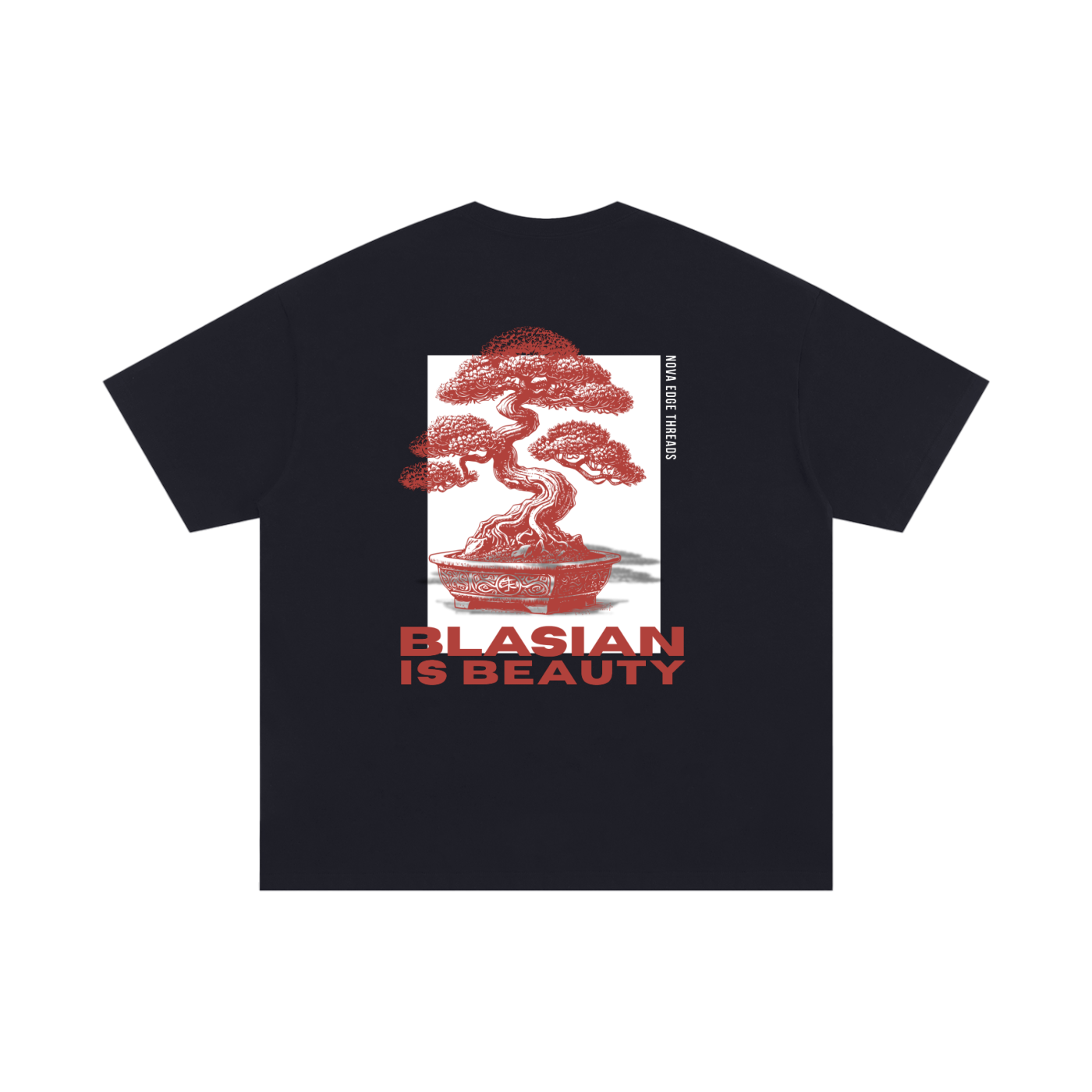 Blasian Pride Red Bonsai Design Blasian is Beauty Black Size Inclusive Oversized Tee