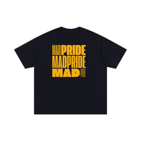 Mad Pride Word Block Art Orange and Black Disability Pride Oversize Tee