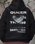 Queer & Trans Pride Sweatshirt Chrome Heart Black Eco raglan hoodie Eco Raglan Hoodie
