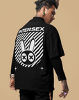 Intersex Pride Graphic T-Shirt Streetwear Style on back of Black Oversize Deep Drop Shoulder Tee