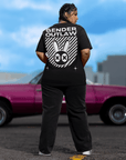 Gender Outlaw Mad Rabbit Graphic T-Shirt Streetwear Style Black Oversize Deep Drop Shoulder Tee - 190 GSM