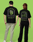 Dismantle the System Graphic Tee Neon Green on back of Black Size Inclusive Oversize Tee Size Inclusive Oversize Tee