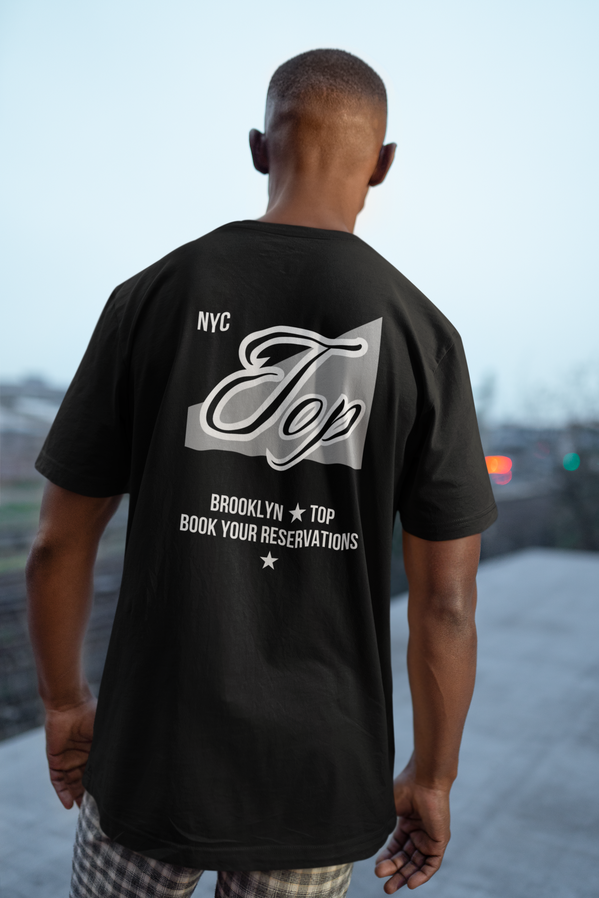 NYC Top Shirt Brooklyn Pride on back of Size Inclusive Black Oversize Tee Size Inclusive Oversize Tee