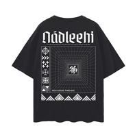 Nádleehi Two-Spirit Pride Navajo Nation Graphic Tee on Black Oversize Deep Drop Shoulder Tee Oversize Deep Drop Shoulder Tee - 190 GSM
