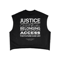 Disability Pride 2026 Themes on Back of Black French Terry Boxy Tank Top
