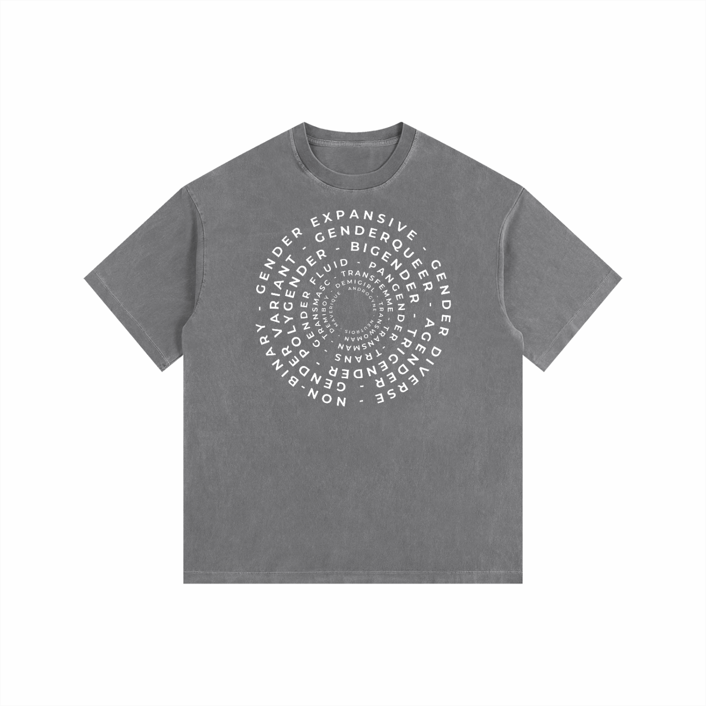 Gender Identity Word Art Size Inclusive Vintage Washed Oversize Tee Vintage Wash Oversize Tee