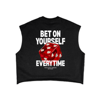 Bet on yourself everytime red heart dice by Nova Edge Threads Black French Terry Boxy Tank Top