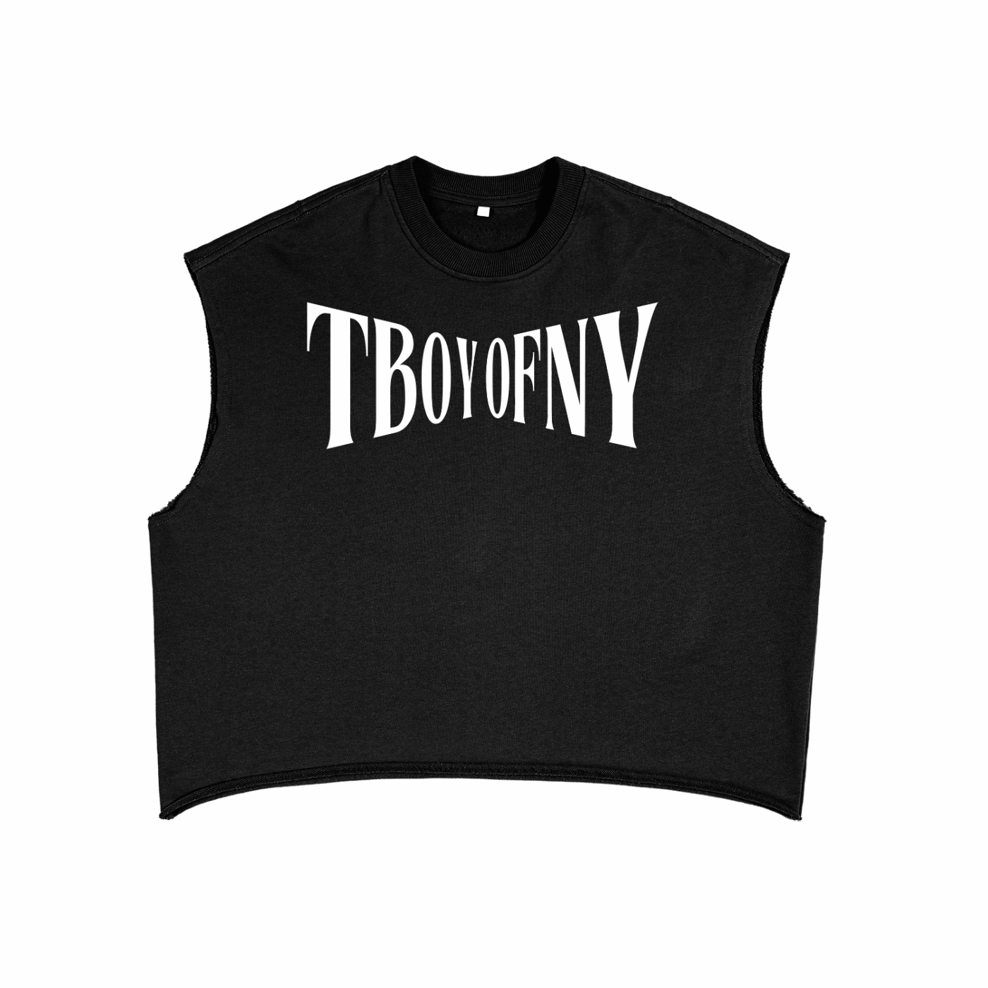 T Boy of NY Boxing Aesthetic front of Black French Terry Boxy Tank Top French Terry Boxy Tank Top