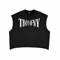 T Boy of NY Boxing Aesthetic front of Black French Terry Boxy Tank Top French Terry Boxy Tank Top