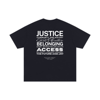 Disability Pride 2026 Theme Word Art on back of Black Oversized Tee