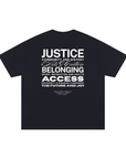 Disability Pride 2026 Theme Word Art on back of Black Oversized Tee