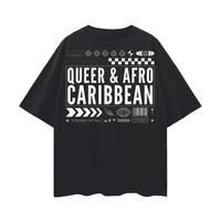 Queer & Afro Caribbean Graphic Tee Queer Pride Oversize Deep Drop Shoulder Tee Oversize Deep Drop Shoulder Tee - 190 GSM